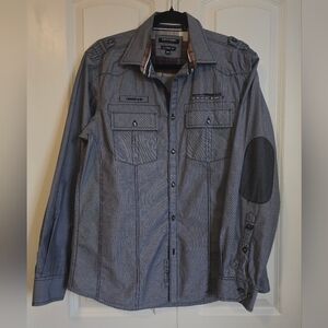 🔷️3 Items for$20🔷️ POINT ZERO Grey Cotton Button Front Class Fit SZ M